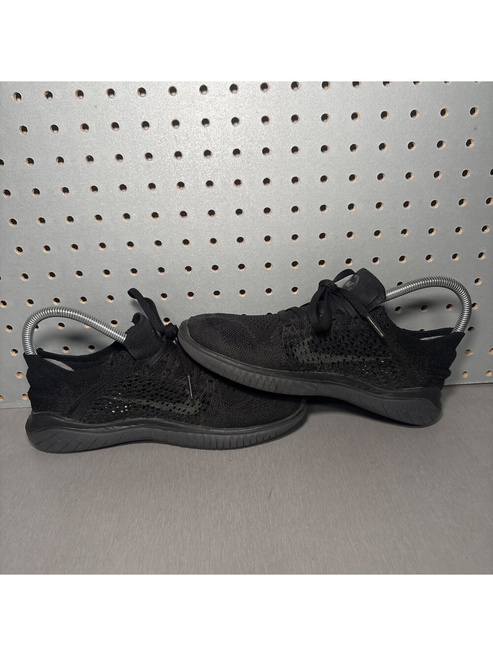 Nike Free RN Flyknit 2018 Shoes Womens 7 Triple Black Anthracite 942839-002 READ - Picture 12 of 15